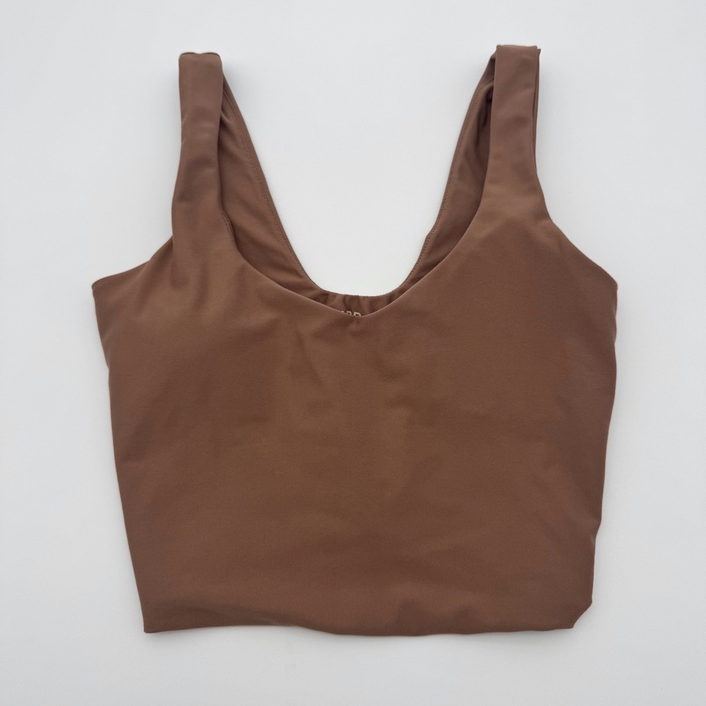 YPB Your Personal Best Women Brown Activewear V-Neck Crop Top Size S